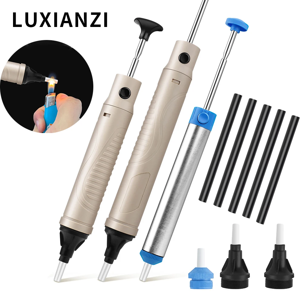 LUXIANZI Powerful Vacuum Pump Set Soldering Sucker Pen Suction Tin Gun For Soldering Desolder Tool Welding Desoldering Pump