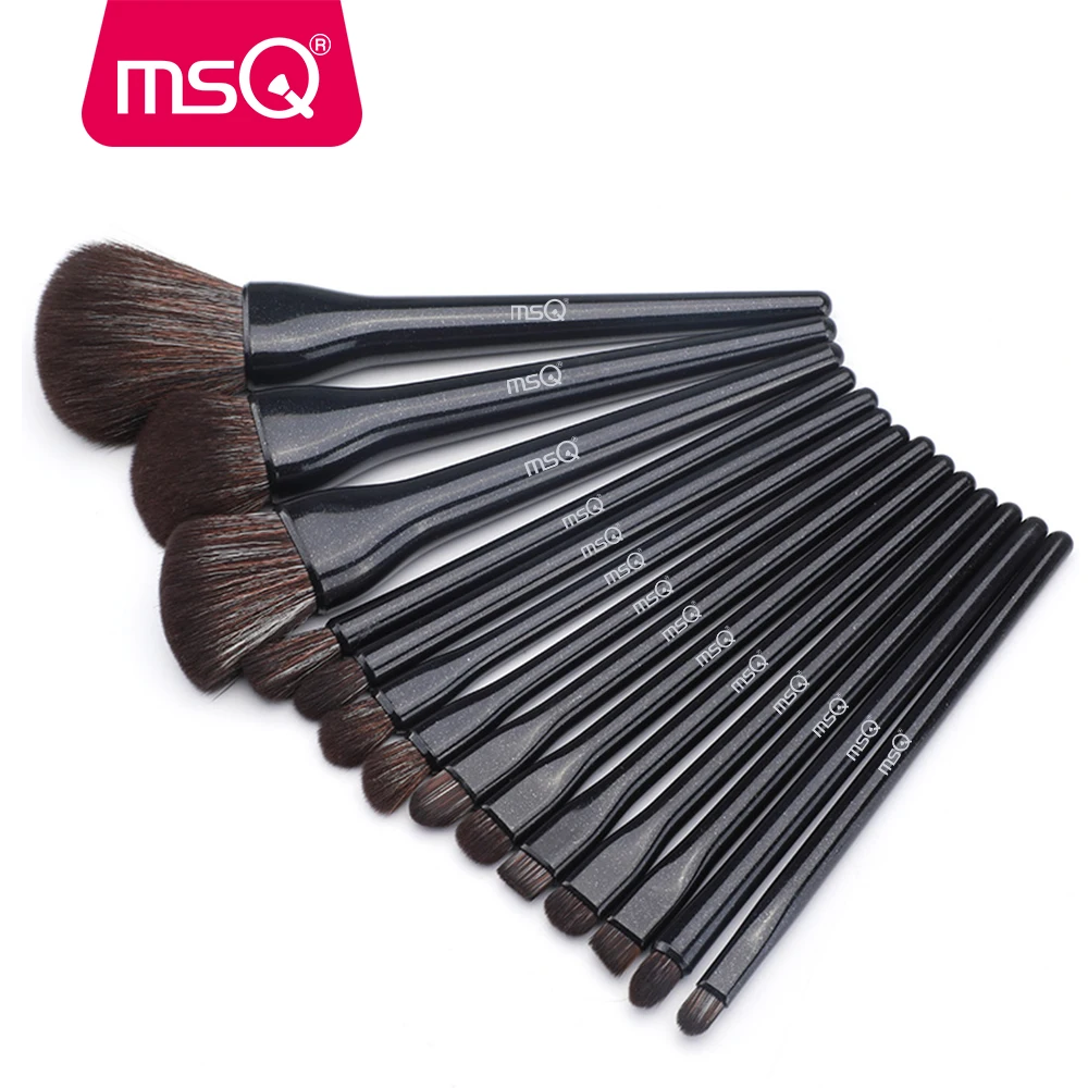 MSQ 14PCS Black Makeup Brushes Set Professional Foundation Powder Eyeshadow Beauty Cosmetic Soft Make up Brush Tools kits