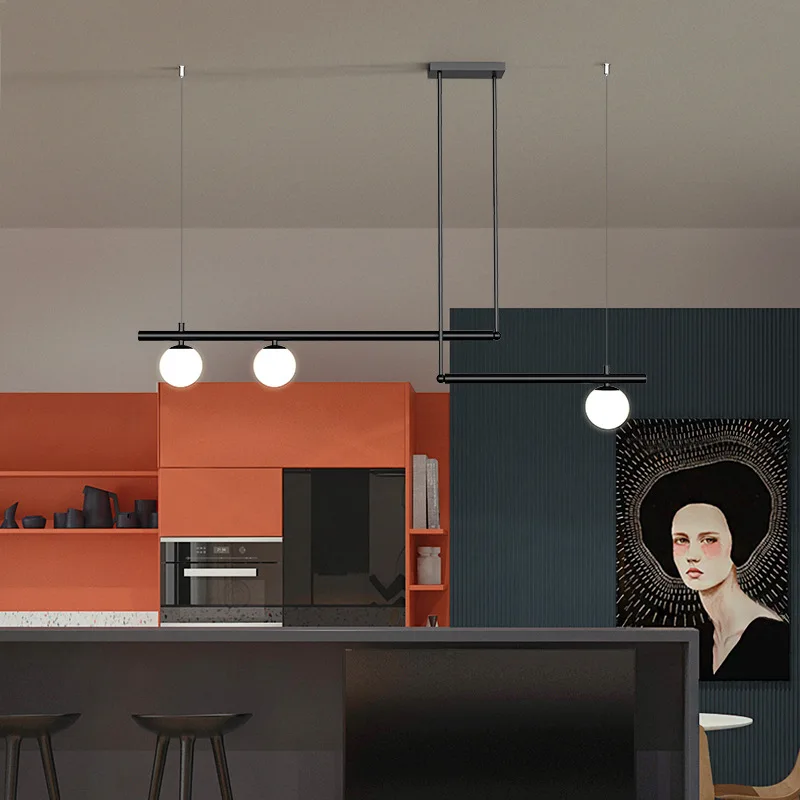 Modern Minimalist LED Chandelier Restaurant Bar Kitchen Pendant lamp Coffee Shop Hanging Light Fixture 110-260V Loft Suspension