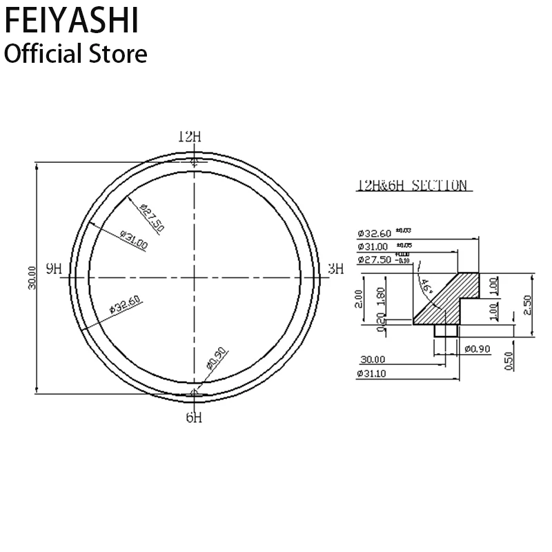 32.6mm High Quality Chapter Case Rings Fit SKX007 SKX009 SKX013 Japan SKX 45mm Turtle Cases Replace Accessories Watches Parts