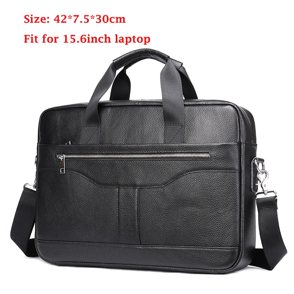 WESTAL 15.6\'\' Laptop Bag for Men Briefcases Genuine Leather Bag for Document Office Computer Briefcase Messenger Bag Men Leather