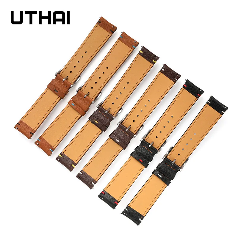 UTHAI Z44 Genuine leather watchbands For Samsung Galaxy S3 Huawei Xiaomi smart watch strap Band Belt  Bracelet sport 20mm 22mm