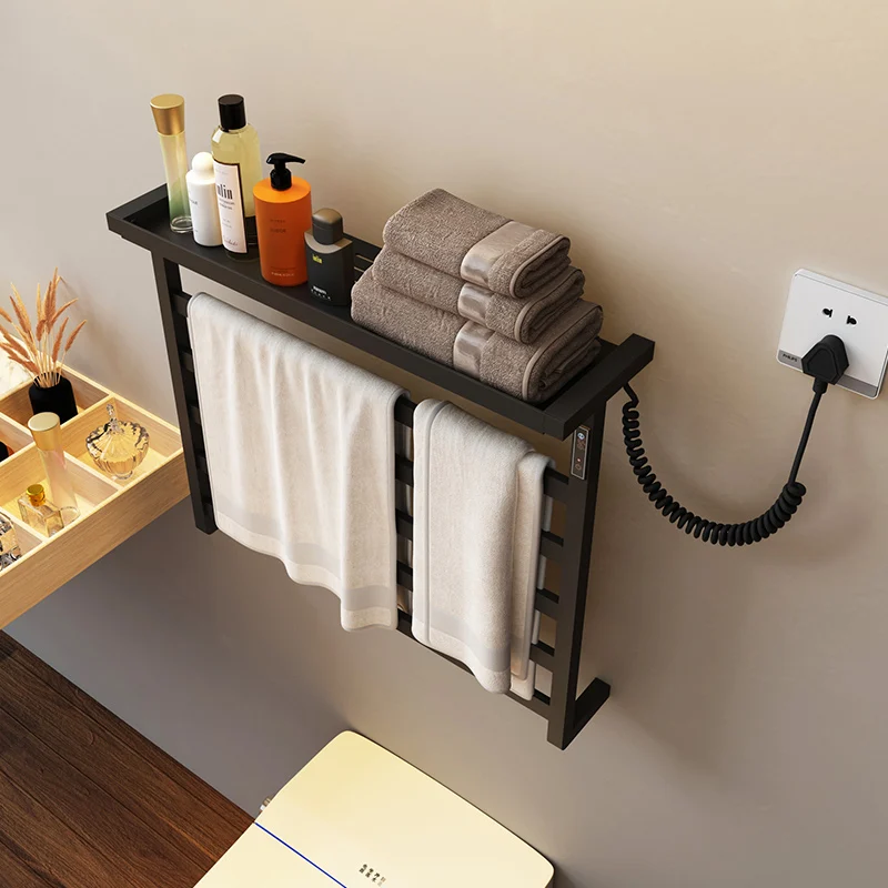 Electric Towel Warmer With Plugin Timer Wall Mount, Electric Towel Rack Stainless Steel,  Heated Towel Rack For Bathroom