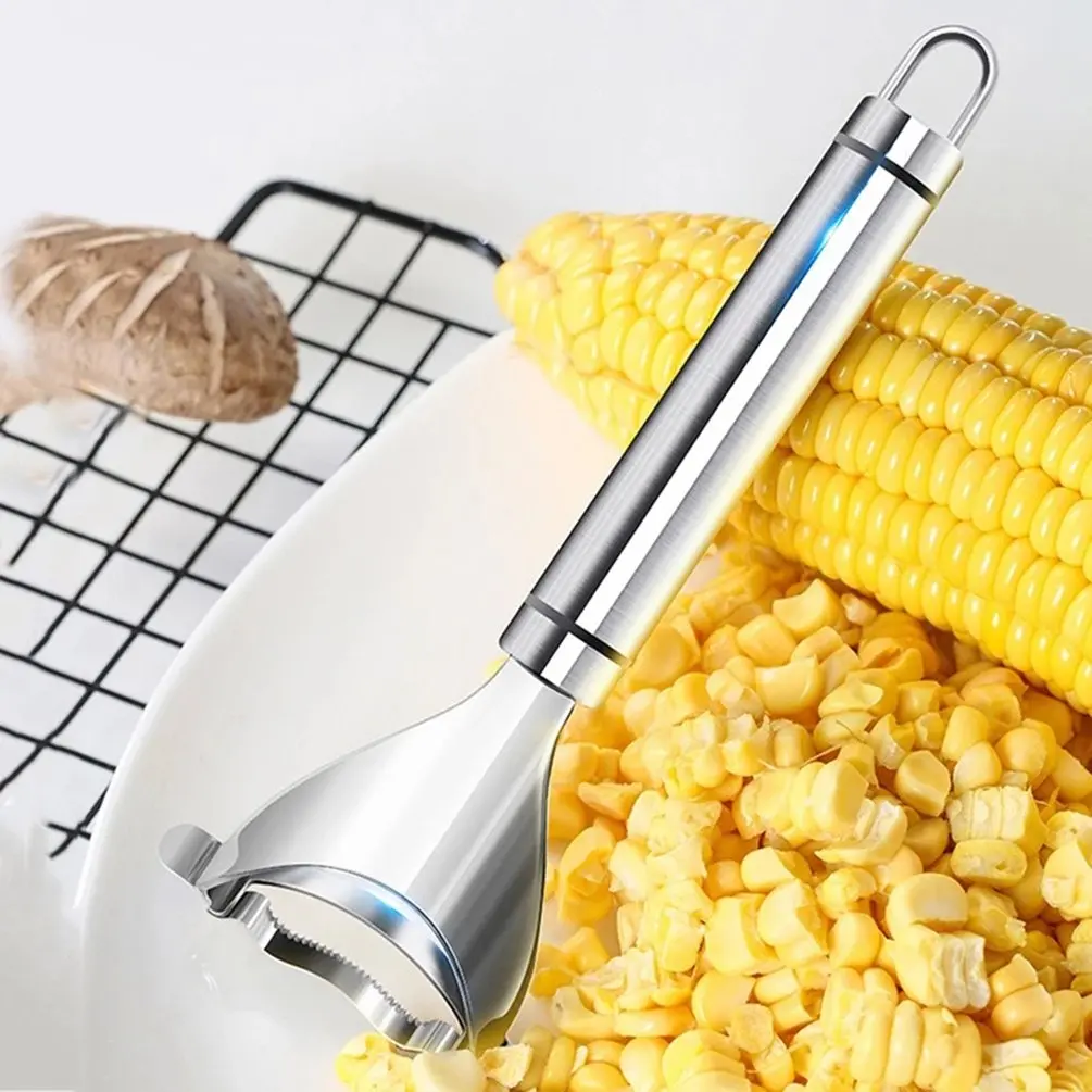 Stainless Steel Corn Stripper Corns Threshing Device Cob Corn Stripper Kernel Thresher Peeler Fruit Vegetable Tools Corns Peeler