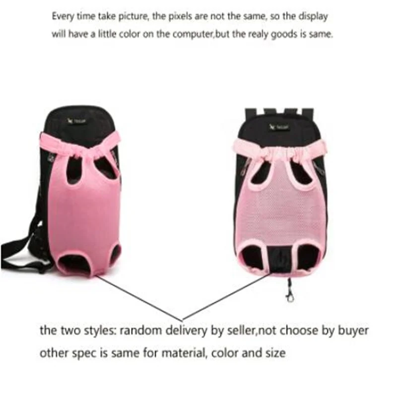 New Pink Mesh Pet Legs Out Front Carrier/Bag Dog Backpack Carrier Bag  Outdoor Puppy Shoulder Bag