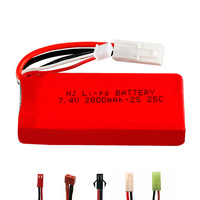 7.4V 2800mAh 25C Lipo Battery for Feilun FT009 RC toys Boat Spare Parts 7.4V high capacity lipo battery with SM/JST/EL-2P/T Plug