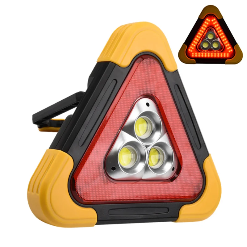 Triangle Warning Sign Triangle Car LED Work light Road Safety Emergency Breakdown Alarm lamp Portable Flashing light on hand