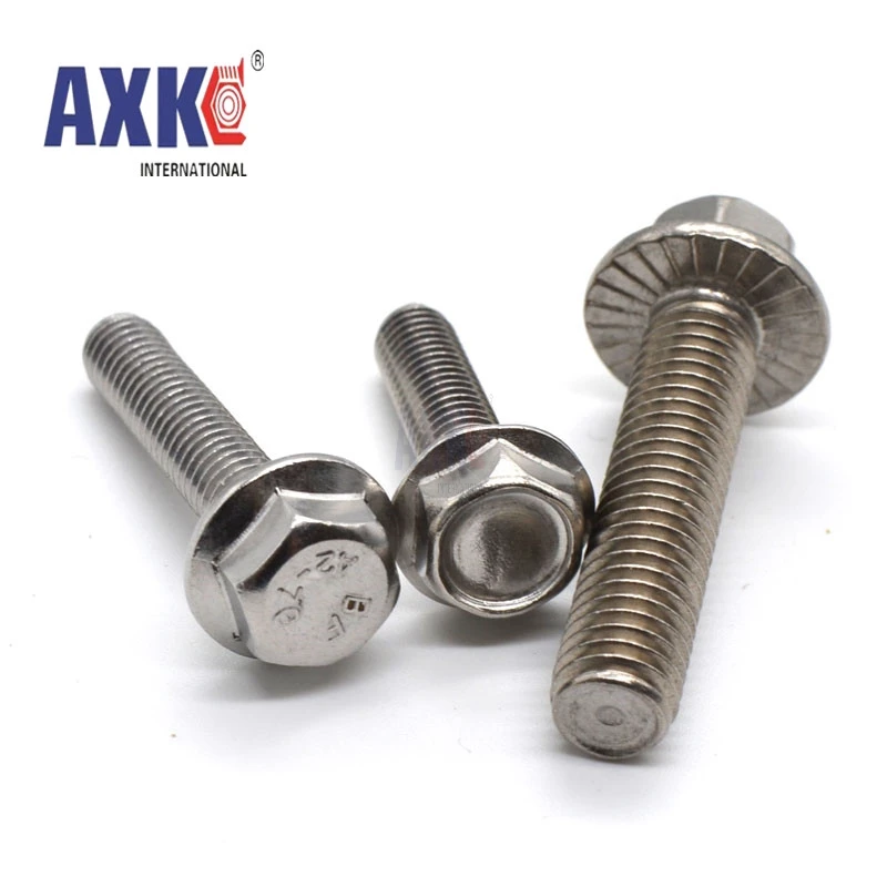 M5 M6 M8 M10 M12  Stainless steel Hexagon Bolts With Flange GB5789 Flanged toothed anti-slip screw