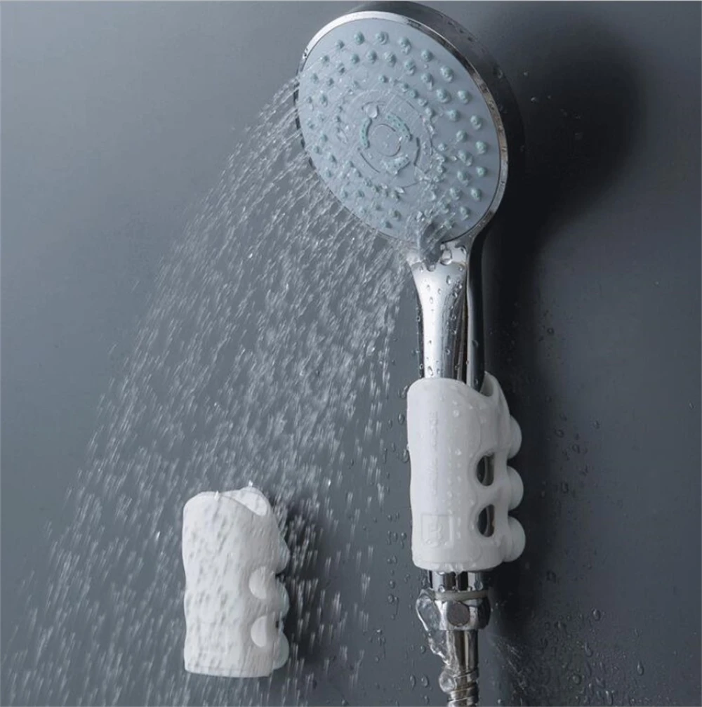 Removable Bracket Suction Cup Silicone Shower Head Holder Wall Mount Shower Adjustable Holder Shelf Rack Bathroom Accessories