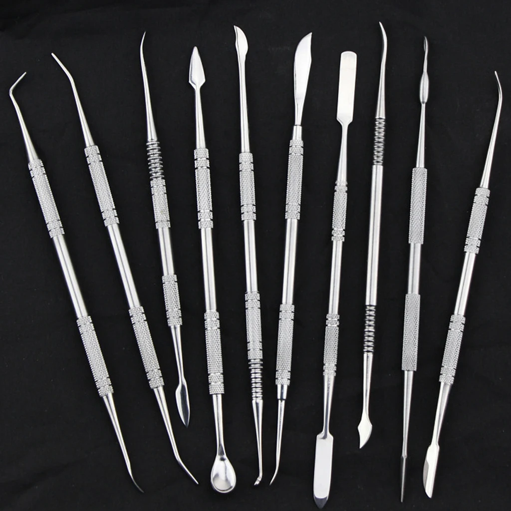 10-Piece Stainless Steel Wax Carvers Set Great For Carving, Cutting, Modeling, Scraping, Shaping, Etc