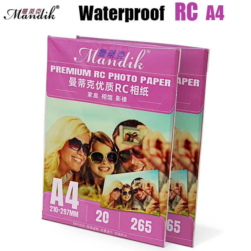 20 Sheets Waterproof 260gsm A4 RC Glossy /Luster/Rough Matte/Woves Photo Paper for Inkjet Canon Printer