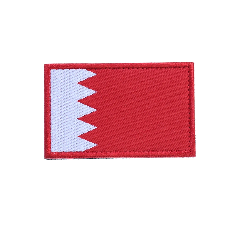 3D Embroidery Badge Bahrain Flag Patching Patches on Striped Clothes Backpack Hat DIY Decorative Sticker App