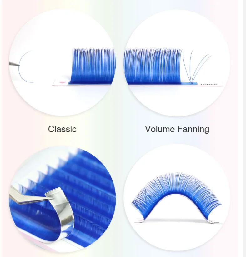 HBZGTLAD Brand new C/D curl 0.07/0.1mm 8-15mm mix length false lashes eyelash individual colored lashes Faux eyelash extensions