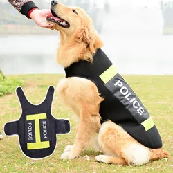 Medium Large dog Work clothes Police Safety Save Life Jacket Reflective big dog Vest Preserver Pet Coat clothing mesh overalls