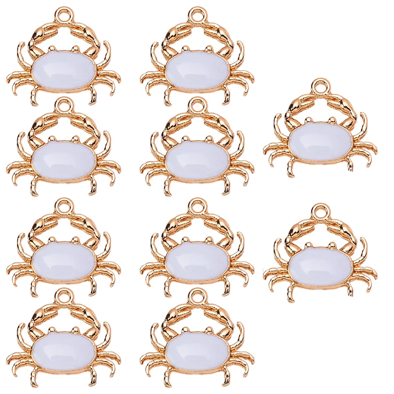 20Pcs Cute Cartoon Little Crab Dripping Oil Charm Pendant Accessories Wholesale DIY Bracelet Necklace Jewelry Making Supplies