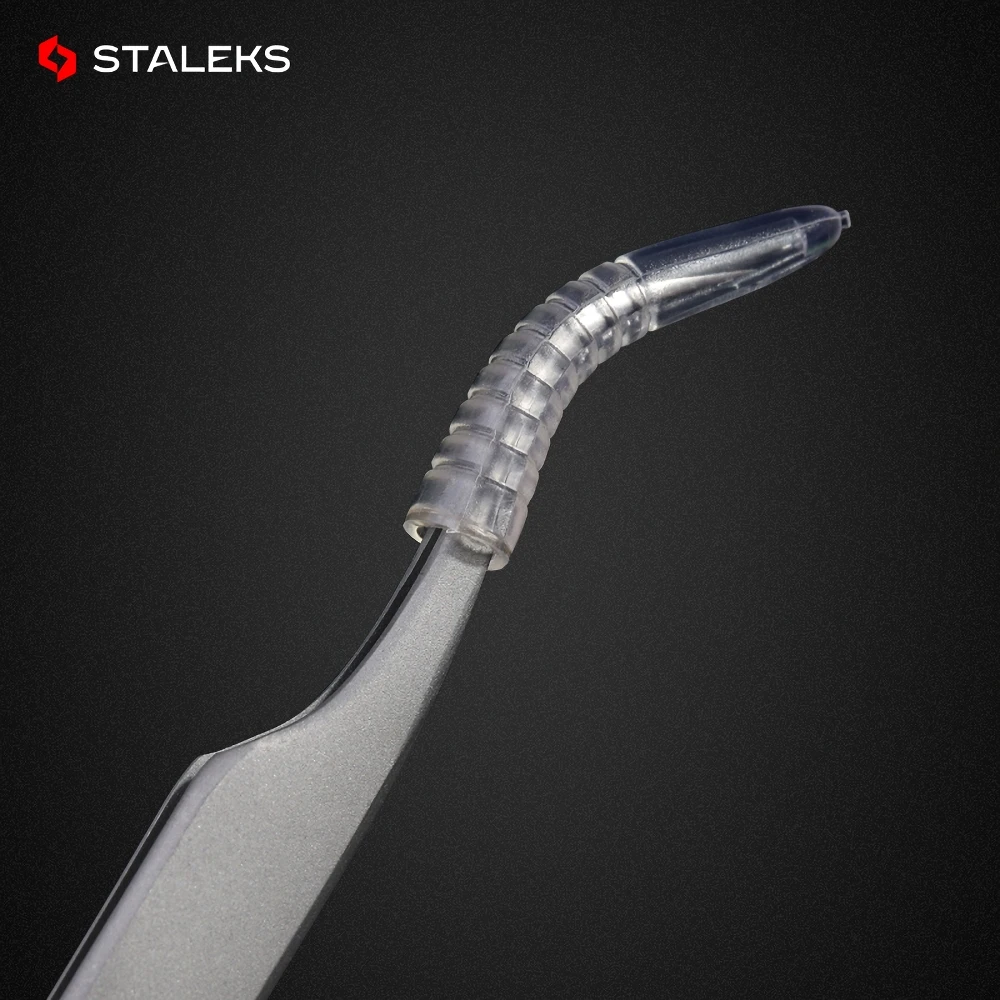 STALEKS PRO TE-41-1 Wave Pattern Embossing Tweezers Grafting Eyelashes Blooming ESD High Precise Hyper Fine AISI