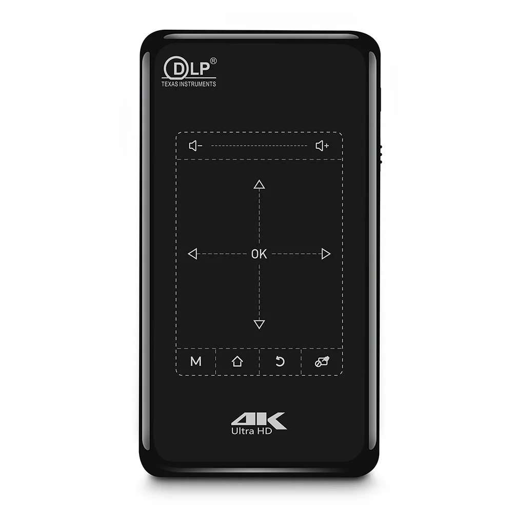 Projetor Portátil de Bolso DLP Mini, P09-II, Android 9.0, 2GB de RAM, 32GB, WIFI 5, BT4.2, 4K HD Beamer, Cinema em Casa, Vídeo LED, Novo