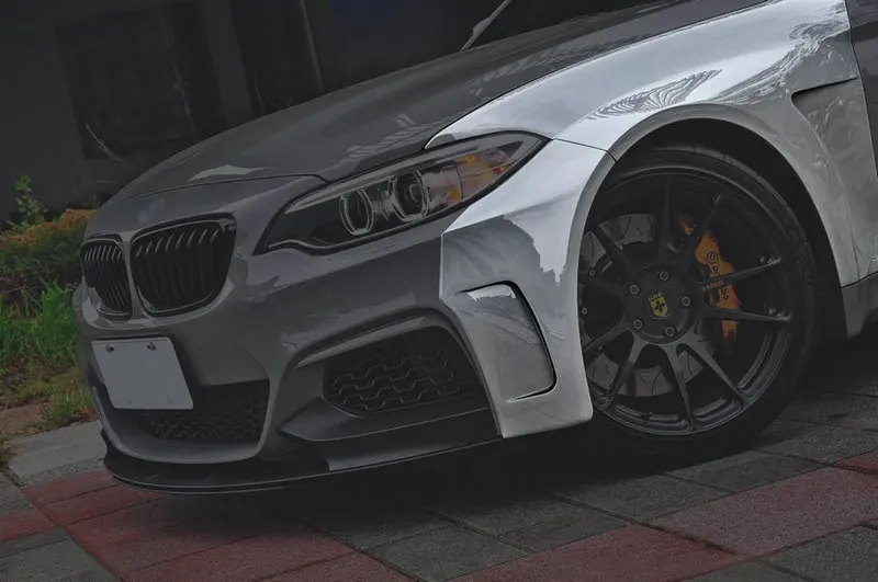 Car-styling For BMW F22 M Style FRP Fiber Glass Wide Body Front Fender MAN Fiberglass Wheel Arch Flare Tuning Body Kit