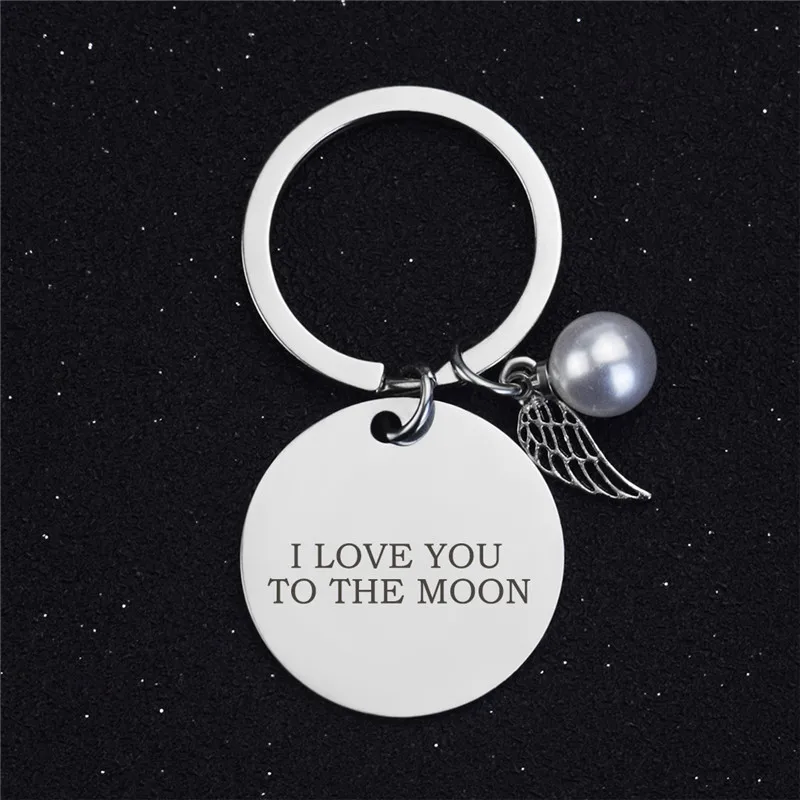 I Love You Three Thousand Times Key Chain Pearl Charm Pendant Lover Couple Keychain Wife Husband Keyring Jewelry Valentines Gift