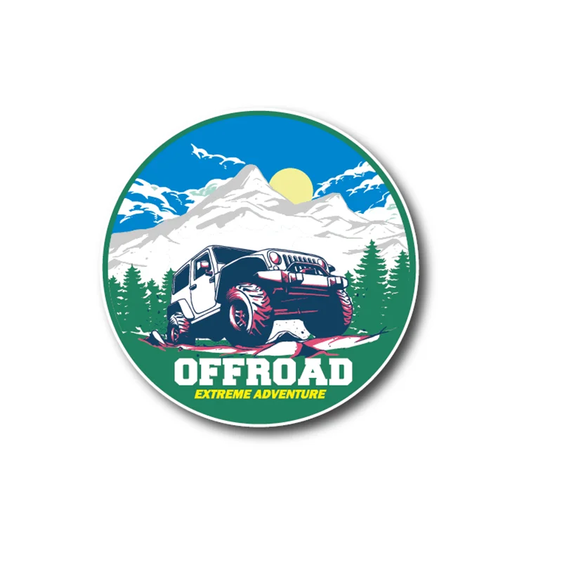 Off Road Reflective Type Car Stickers Decal Vinyl for Jeep Wrangler Rubicon Extreme Adventure SUV Waterproof 11CMX11CM