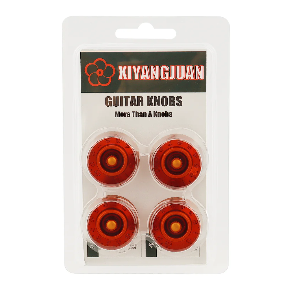 4pcs High-Grade Brown Guitar Knobs Top Hat Speed Volume Tone Pedal Control Knob for Electric Guitar Bass Accessories