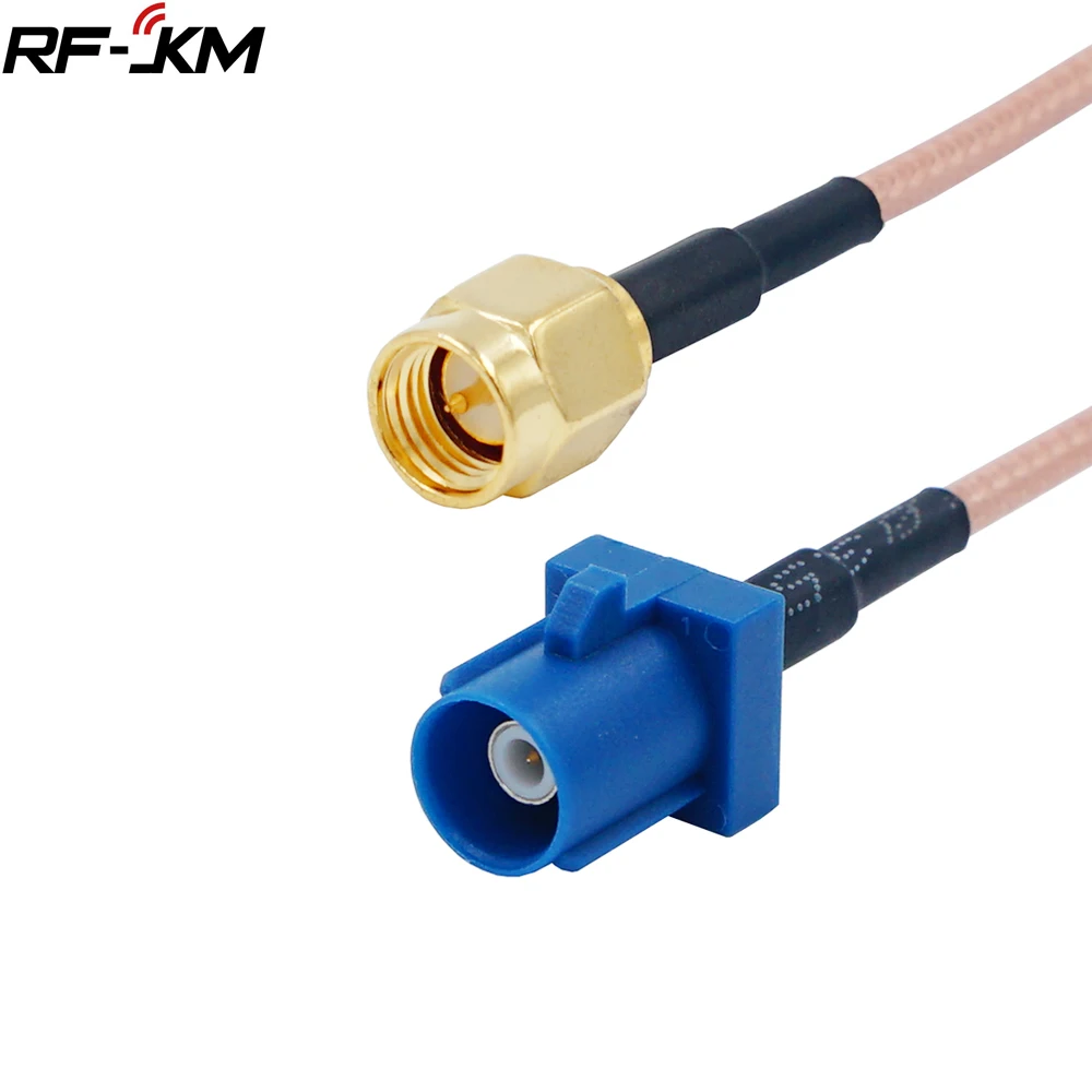 1ชิ้นตัวเชื่อมต่อ FAKRA C กับสาย SMA ตัวผู้เสาอากาศ GPS สายต่อขยาย FAKRA RG316 15ซม. สำหรับ VW สำหรับ Benz สำหรับ