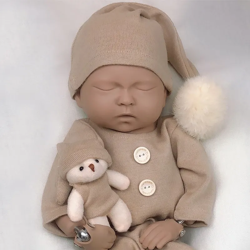 ❤️CYMMHCM Newborn Photography Props Cute Plush Ball Hat+Doll 2Pcs/set Infant Photo Accessories Studio Baby Shoot Cap Fotografia