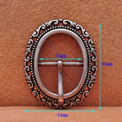 Antique Silver Men Western Flower Carved Oval Center Bar Pin Prong Leather Belt Buckle Fit 32mm Belt strap