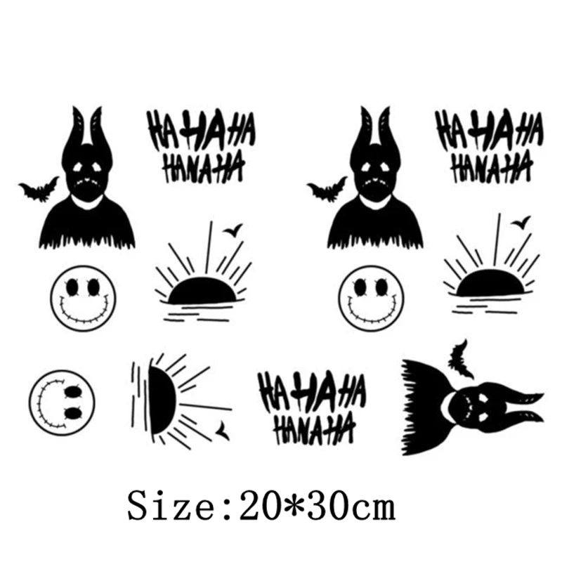 New Black Devil Tattoo Set Stickers Men Women Fake Temporary Tattoos Waterproof Arm and Thigh Personality Cool Tattoo Stickers