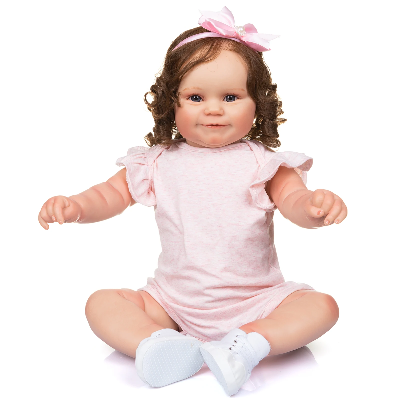 

Two Size Bebe Reborn Toddler Popular Maddie Girl Cute Doll with Rooted Blonde Hair Soft Cuddle Body High Quality Doll