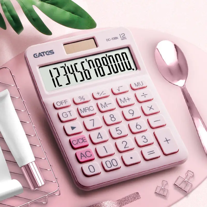 12 Digit Desk Solar Mini Calculator Big Buttons Financial Business Accounting Tool For School Student Small Comercial  Supplies