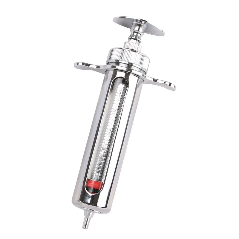 1 Kit Stainless Steel Metal Syringe Glass Sampler 20ML-50ML for Prevention Treatment and Injection of Other Drug Solutions