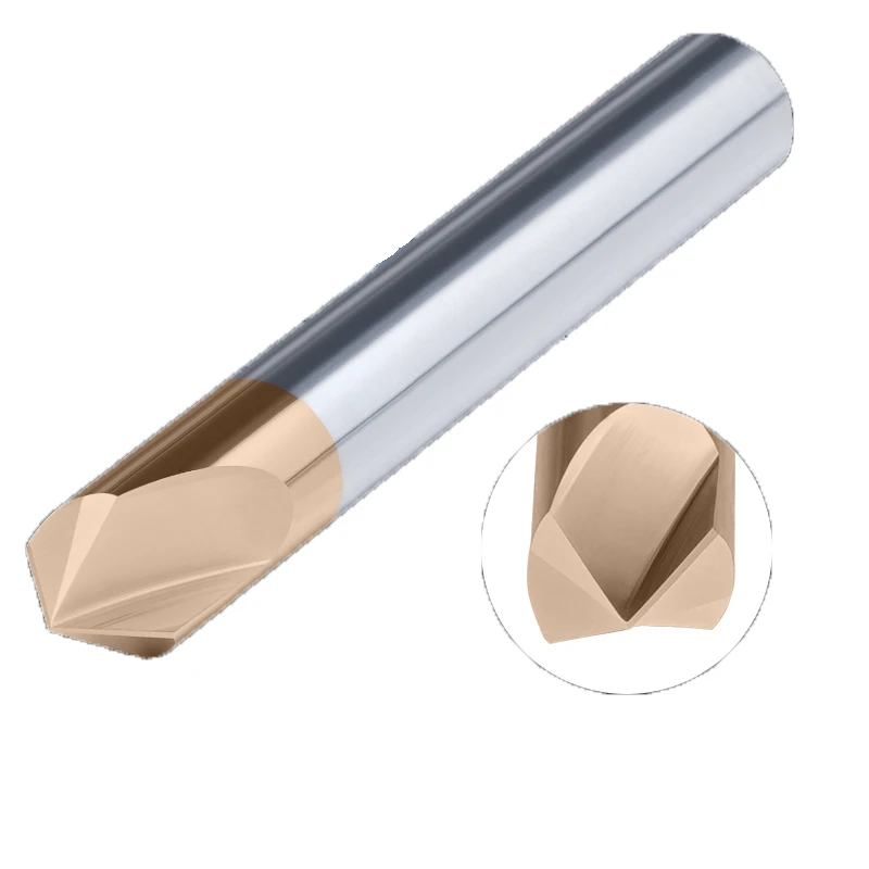 BEYOND HRC55 2 Flute Chamfering Cutter Dilapisi Carbide Tungsten Steel Chamfer End Mills 90 ° 60 ° 120 ° CNC Center 3-20Mm
