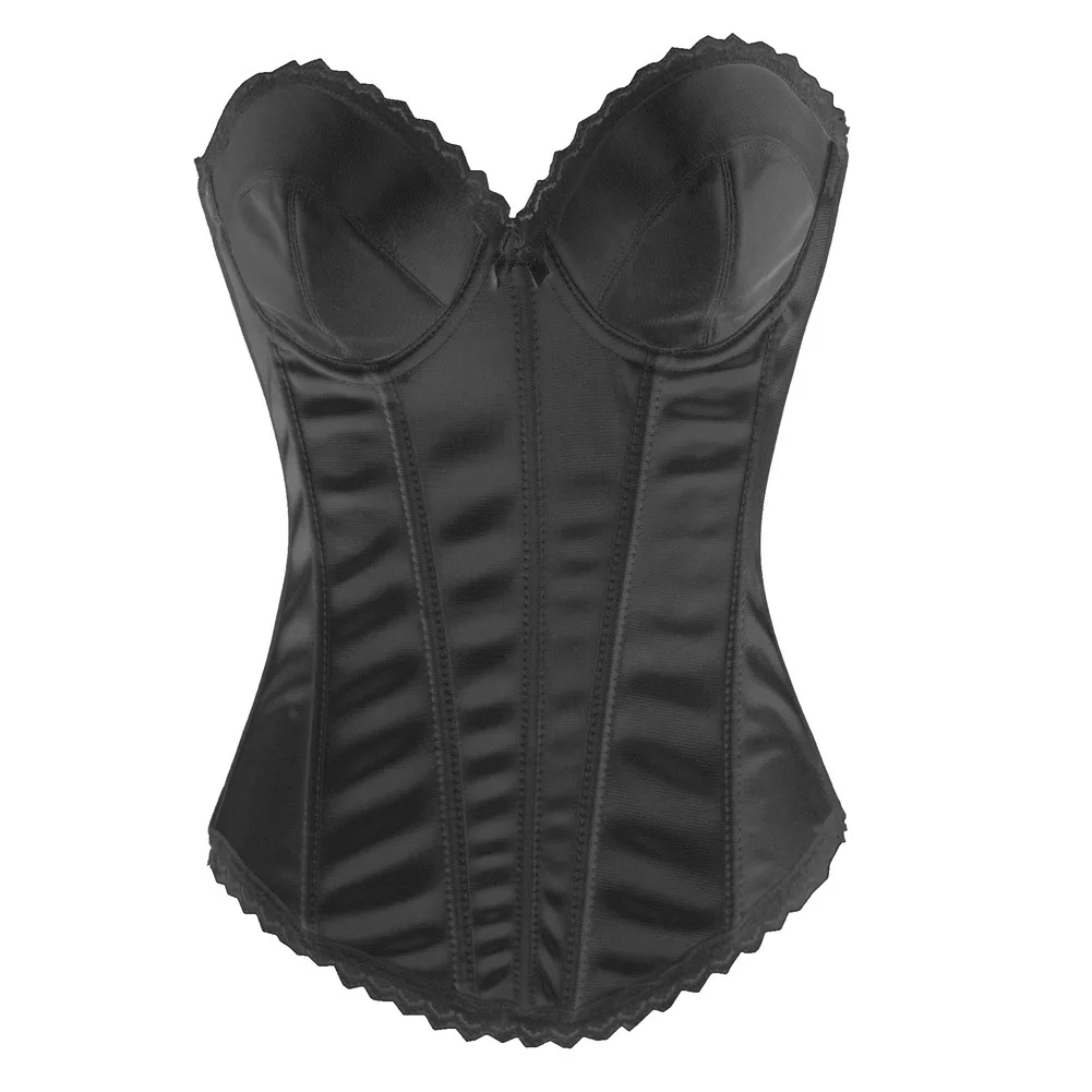 Corselet feminino para casamento, espartilho sexy estilo vintage, lingerie em cetim branco, preto, busto, brocado, roupas