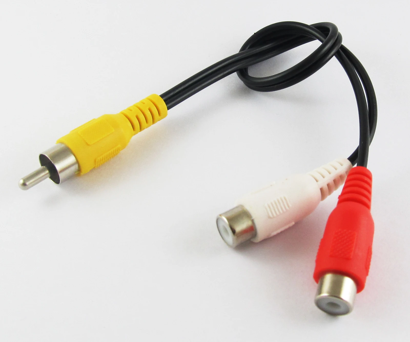 1pc 28cm 1 RCA Male Plug to 2 RCA Female Jack Y Split Audio Video Adapter Cable Item No.: 40090