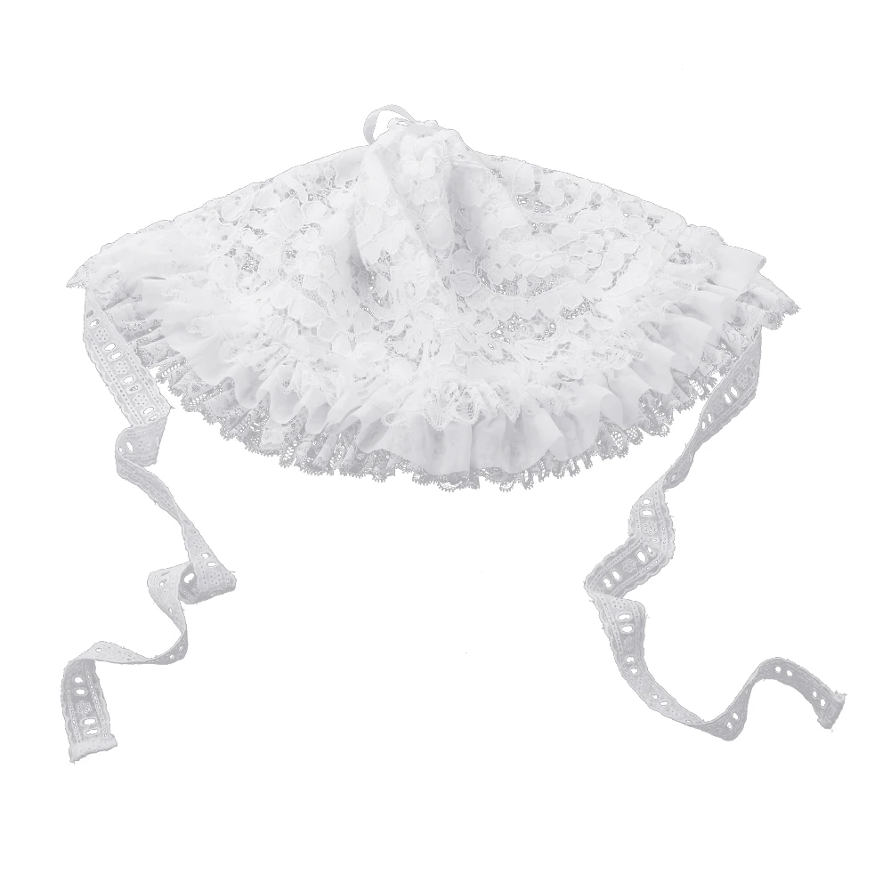 Women Lolita Bonnet Cap White Black Lace Maid Cosplay Headwear Mori Girl Pumpkin Sweet Hat Accessories