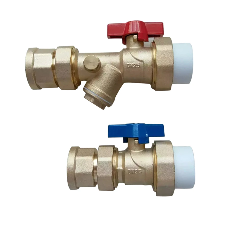 

Floor Heating Manifold Main Valve Filter Ball Valve Inside And Outside Wire Floor Heating Accessories With Pressure Gauge