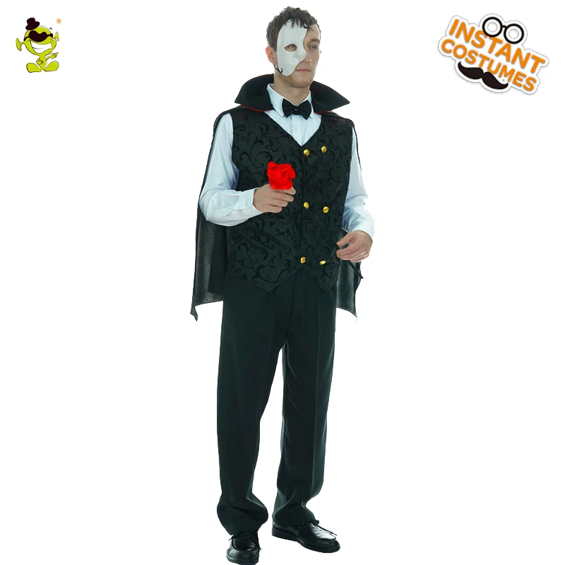 

Adult Mysterious Vampire Cosplay Halloween Costume Outfits Purim Role Play Vampire Fancy Dress for Men