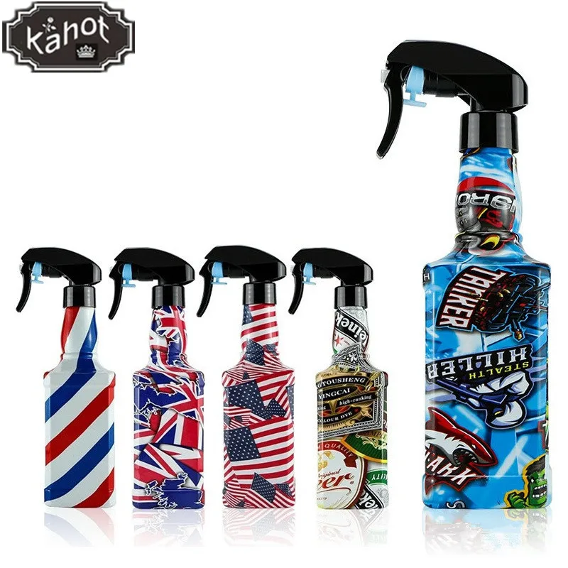 

500ML Hairdressing Fine Mist Spray Bottle Salon Barber Tools Water Sprayer Barber Professional Retro Doodle Spray Watering Can