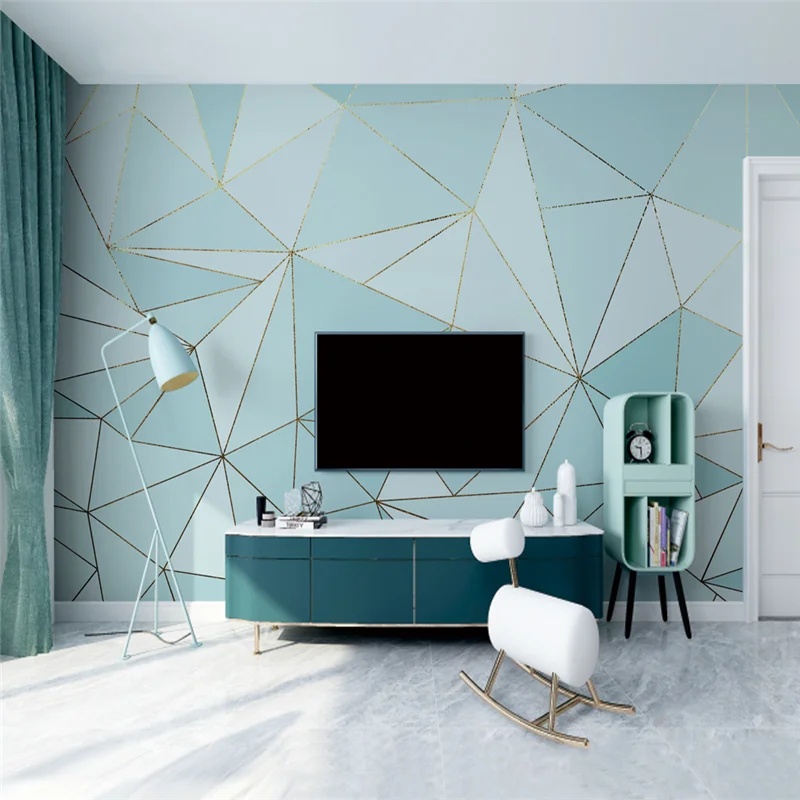 

beibehang Custom papel de parede 3d geometric golden line wallpaper TV background Photo 3D Wall Paper Room home decor decoration