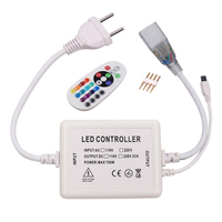 US110V EU AU UK 220V Dimmer with 24key IR remote controller 4pin 750W For 5050 2835 RGB LED Strip Neon Light