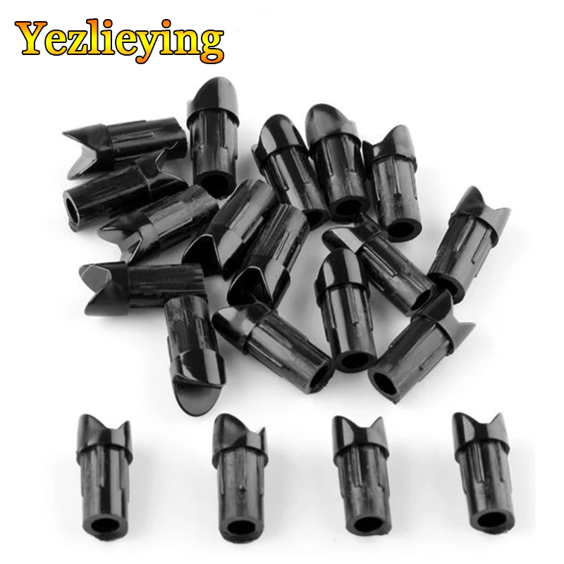 20pcs/lot Black Half-moon Crossbow Bolts Arrow Nocks Internal for Shaft ID 7.6mm OD 8.8mm for Hunting Archery