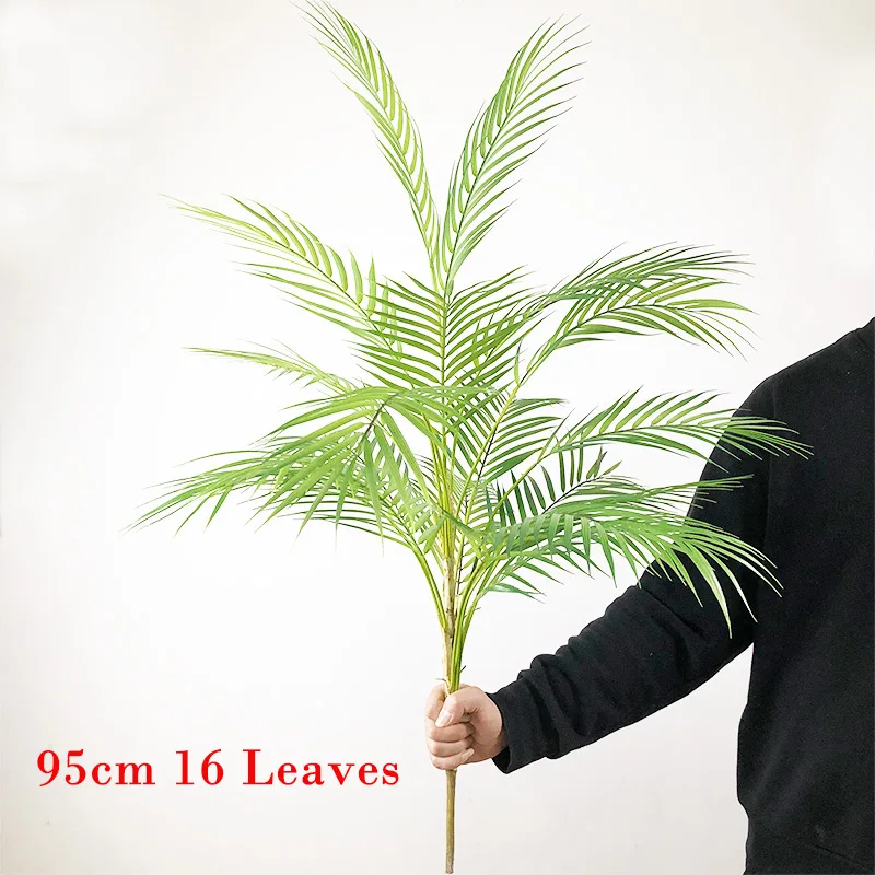 80-98cm Large Artificial Palm Tree Tropical Plants Fake Monstera Tall Potted Tree Plastic Leaves For Home Wedding Outdoor Decor