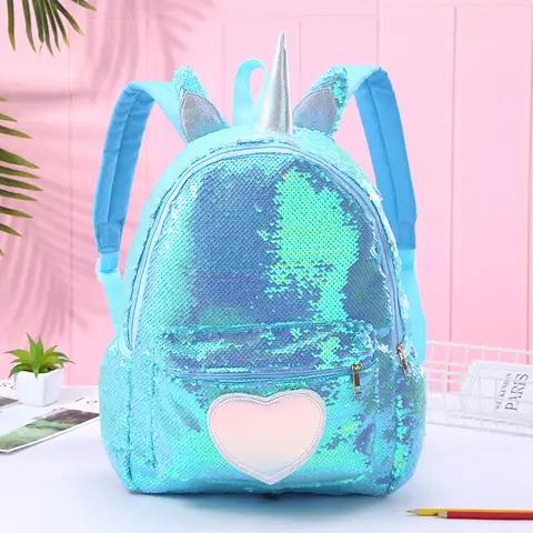 Unicorn Unicorn Large Capacity Mermaid Sequin Backpack Student Cute Cartoon Casual Backpack Female Schoolbag