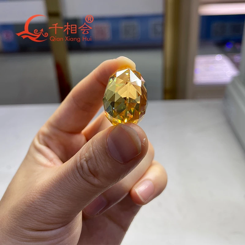 The Florentine Dia mond  236ct  26.2*31.8mm  PaleYellow color rose 126 cutting cubic zirconia loose stone cz stone