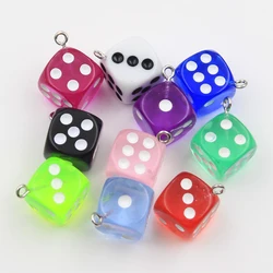 10pcs Charms Lovely 3D Lucky Dice 14x14x14mm Pendants Crafts Making Findings Handmade Jewelry DIY For Earrings Necklace