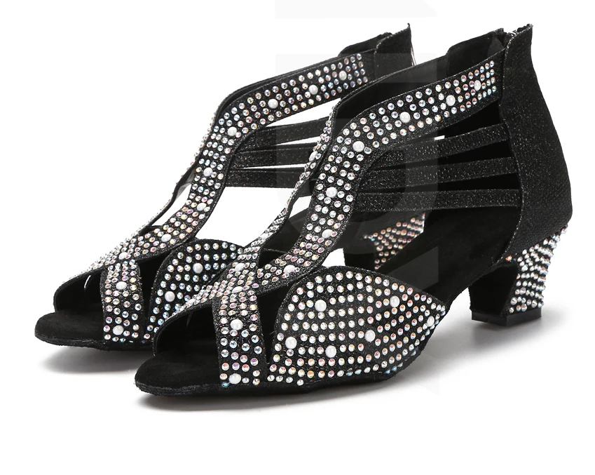 CINMIDY Tanzschuhe Damen Ballroom-Tanzschuhe Salsa-Latin-Tanzschuhe Moderne Tango-Schuhe Indoor-Party-Schuhe mit weicher Sohle 5CM – Detail 22