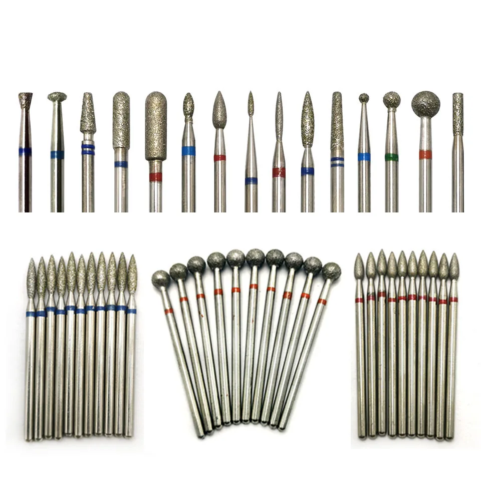 HYTOOS 10pcs/Pack Russian Diamond Nail Drill Bit 3.7*3.7mm Barrel Manicure Cuticle Burr Electric Drills Accessories Supplier