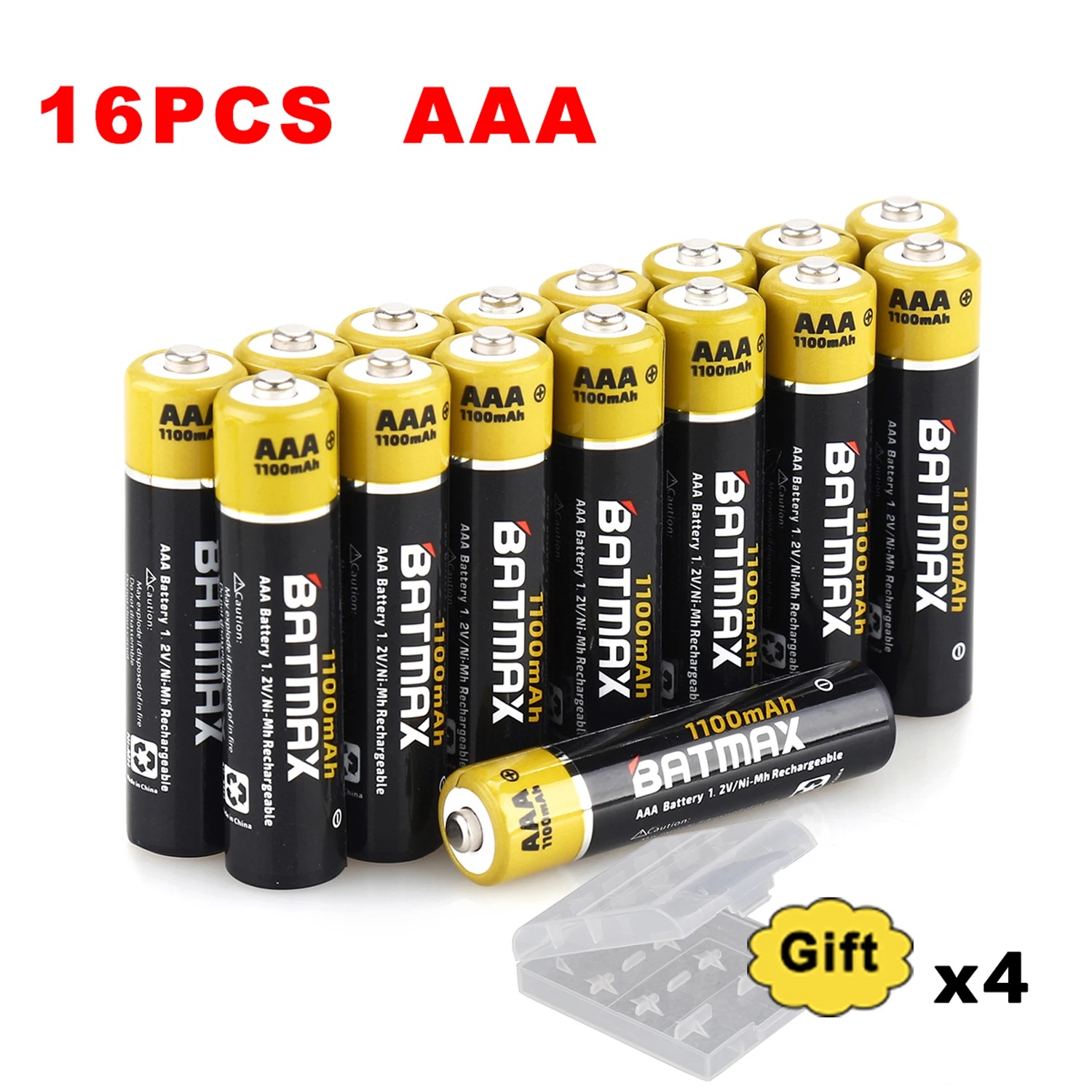 Batmax 1.2V AAA Ni-Mh Rechargeable Battery 4/8/12/16/20pcs/lot  for Toy ,Camera, Calculator, MP3 Player,Remote Control,etc