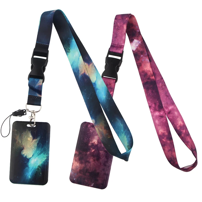 LX634 Starry Sky Romantic Lanyard For Keys Mobile Phone Hang Rope Keycord USB ID Card Badge Holder Keychain DIY Lanyards